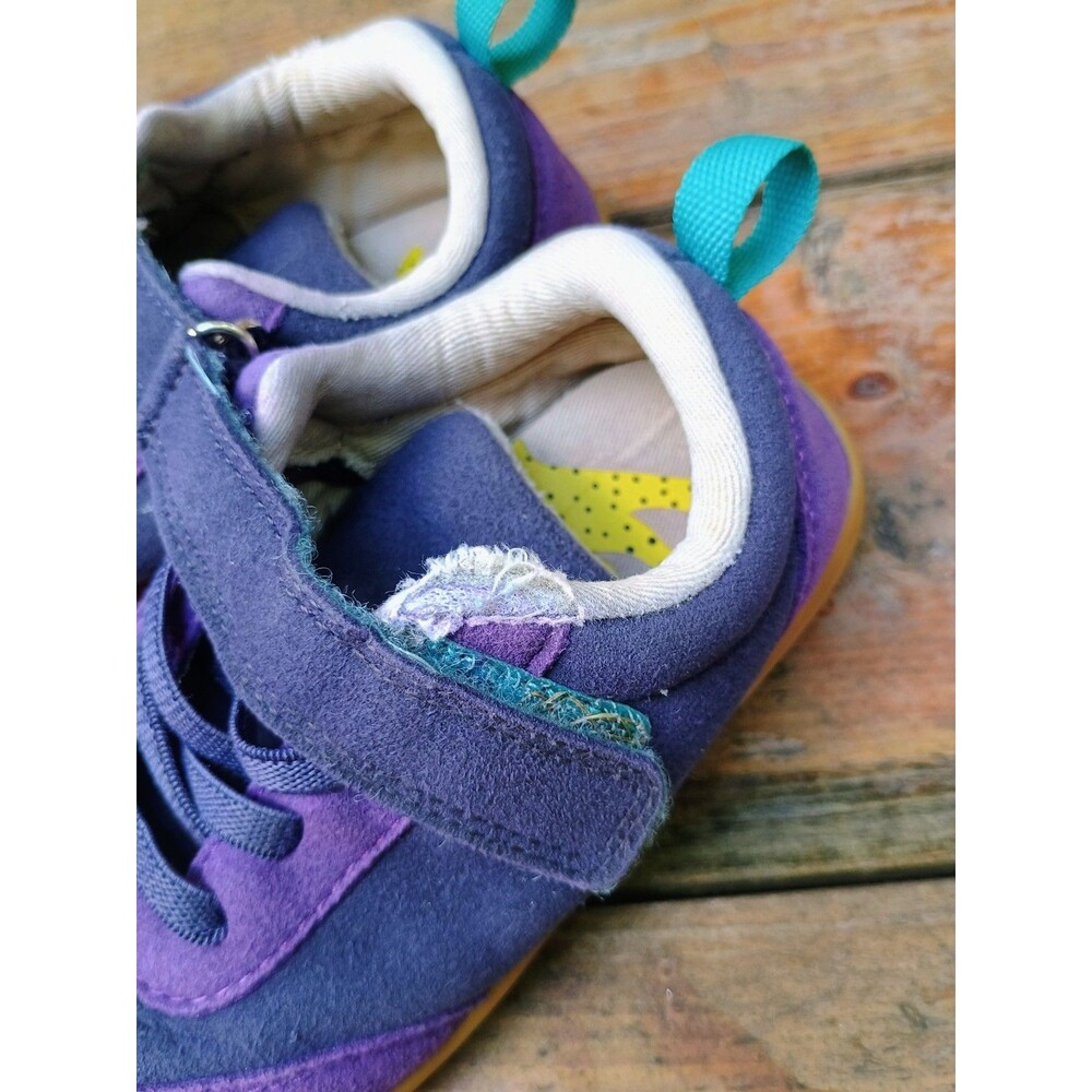 Ten Little Purple Suede Retro Sneaker Toddler Sz 10 Youth Boys Girls - Picture 2 of 6